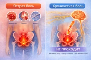 Хроническая тазовая боль и острая боль — основные отличия и механизм формирования болевого синдрома