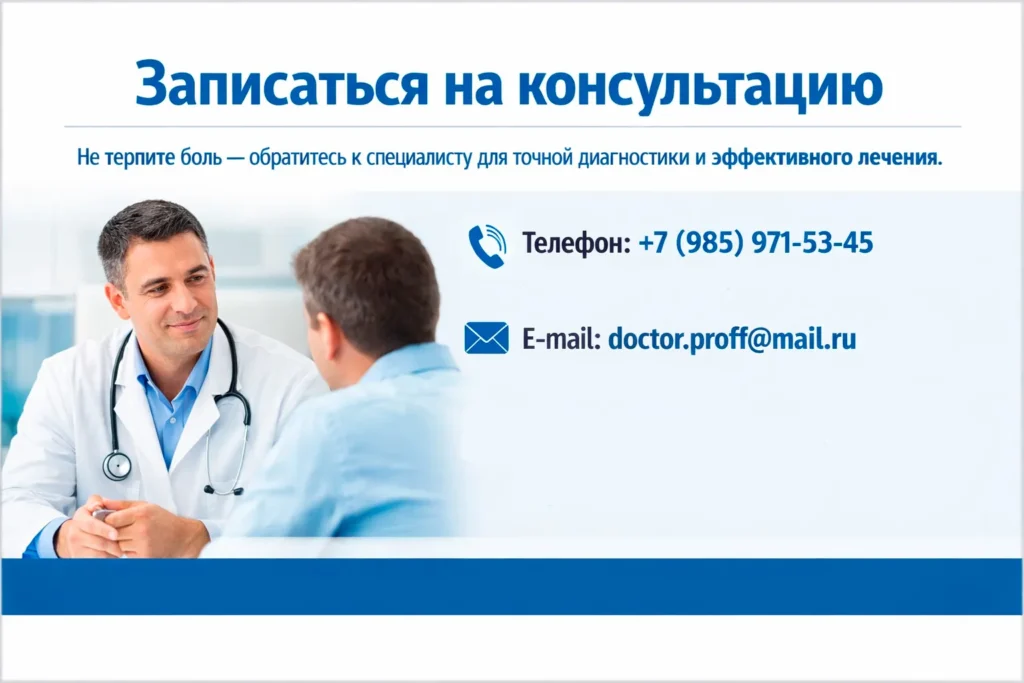 Запись на консультацию уролога при синдроме хронической тазовой боли у мужчин