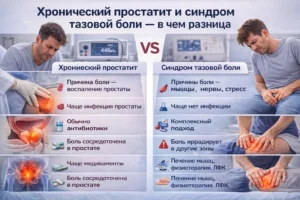хронический простатит и синдром тазовой боли отличия причин симптомов и лечения у мужчин